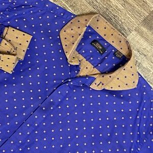 Steven Land 18.5 34 Big & Tall Luxury Officecore Upscale Shirt Formal Wear Sharp